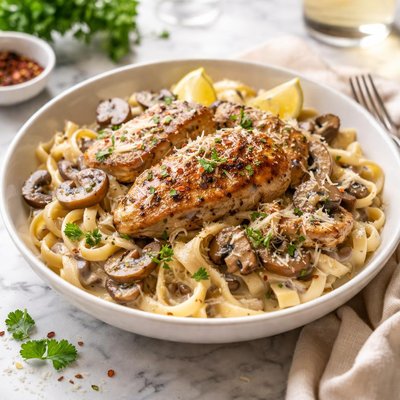 Image of Creamy Mushroom Chicken and Pasta