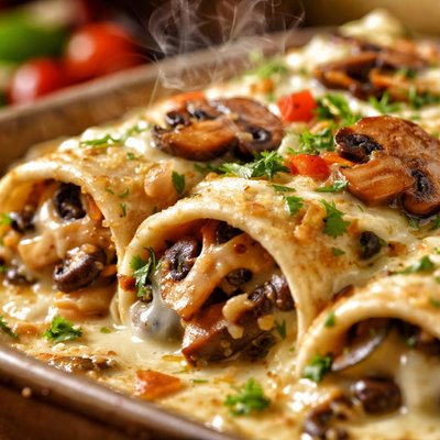 Image of Creamy Mushroom Enchiladas