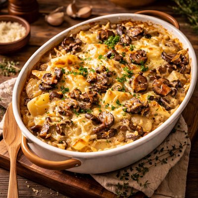 Image of Creamy Mushroom Potato Bake