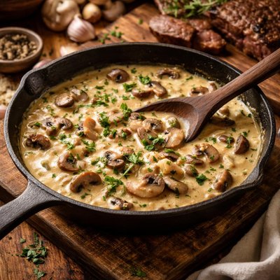 Image of Creamy Mushroom Sauce for Steaks