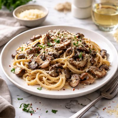 Image of Creamy Mushroom Spaghetti