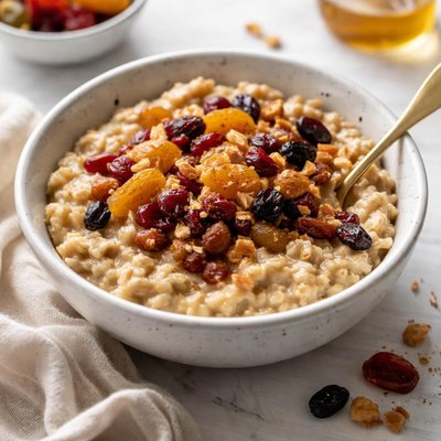 Image of Creamy Oatmeal with Dried Fruits
