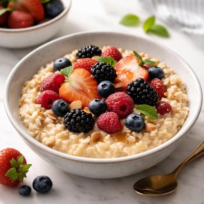Image of Creamy Oatmeal with Mixed Berries