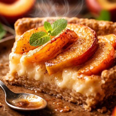 Image of Creamy Open Faced Peach Pie