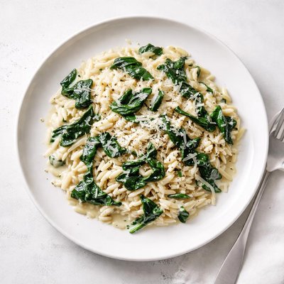 Image of Creamy Orzo and Spinach