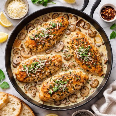 Image of Creamy Parmesan Garlic Mushroom Chicken