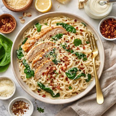 Image of Creamy Pasta with White Sauce