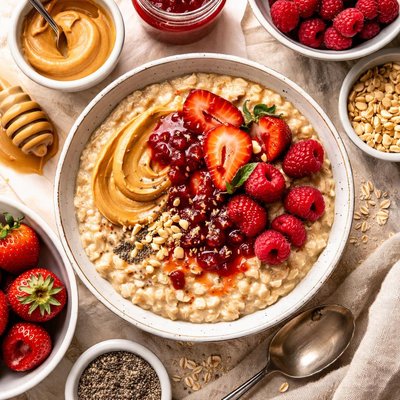 Image of Creamy Peanut Butter Jam Oatmeal