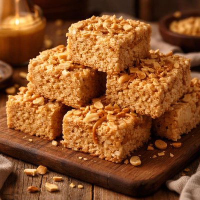 Image of Creamy Peanut Butter Rice Krispies Squares