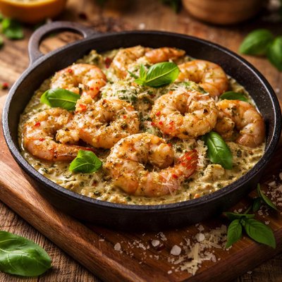 Image of Creamy Pesto Shrimp or Chicken