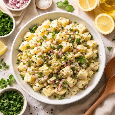 Image of Creamy Potato Salad with Lemon and Fresh Herbs