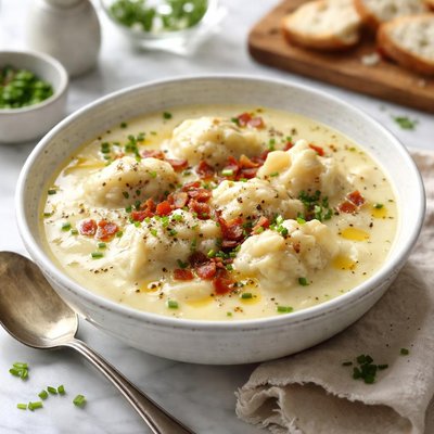 Image of Creamy Potato Soup with Dumplings