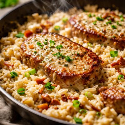 Image of Creamy Ranch Pork Chops Rice