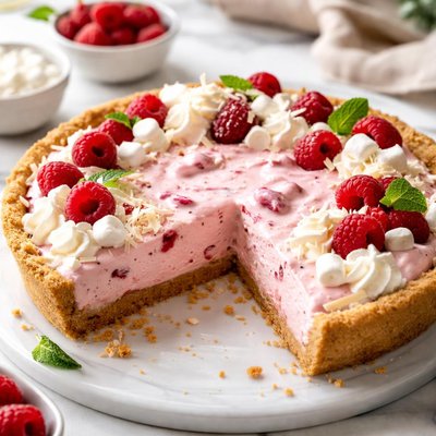 Image of Creamy Raspberry Mallow Pie