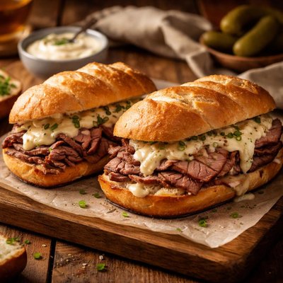 Image of Creamy Roast Beef Sandwiches