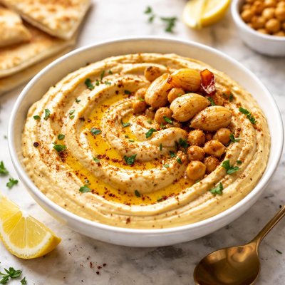 Image of Creamy Roasted Garlic Hummus