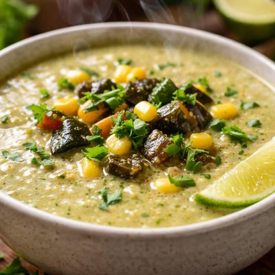 Image of Creamy Roasted Poblano Soup