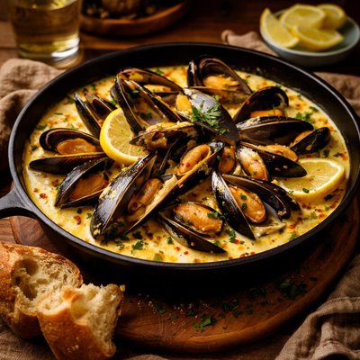 Image of Creamy Saffron Mussels