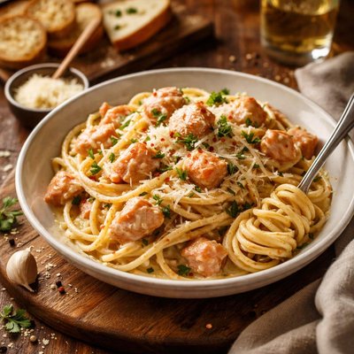 Image of Creamy Salmon Spaghetti