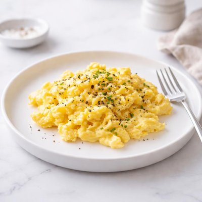 Image of Creamy Scrambled Eggs in the Microwave