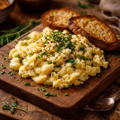 Image of Creamy Scrambled Eggs with Fines Herbes