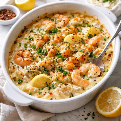 Image of Creamy Seafood Casserole Low Carb