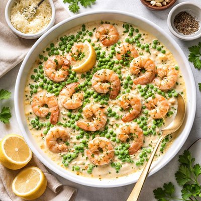 Image of Creamy Shrimp and Peas