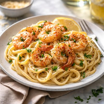 Image of Creamy Shrimp Over Pasta