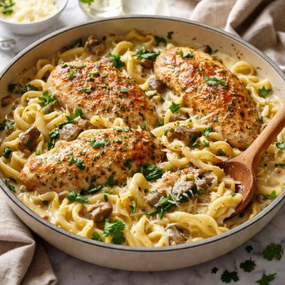 Image of Creamy Skillet Chicken and Noodles