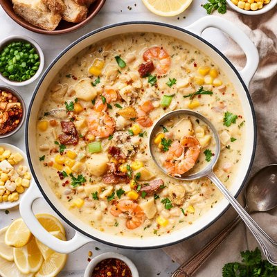 Image of Creamy Southern Seafood or Fish Chowder