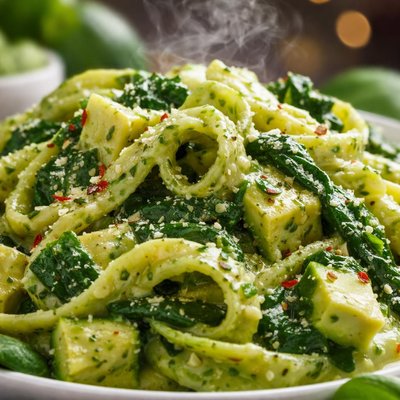 Image of Creamy Spinach and Avocado Pasta