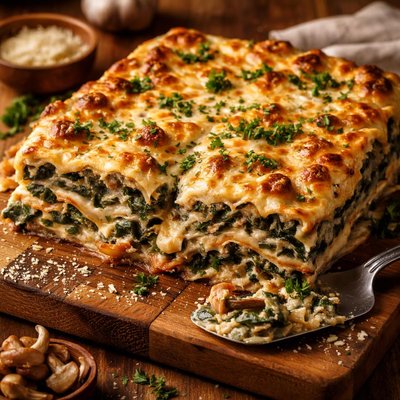 Image of Creamy Spinach Mushroom Lasagna