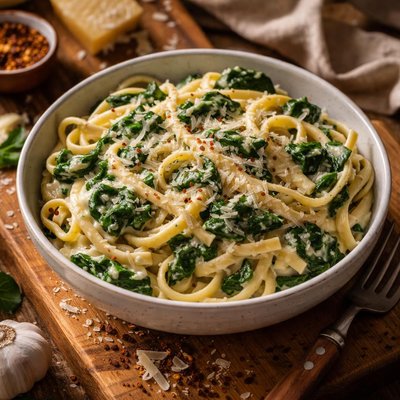 Image of Creamy Spinach Noodles