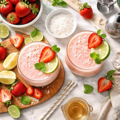 Image of Creamy Strawberry Daiquiris