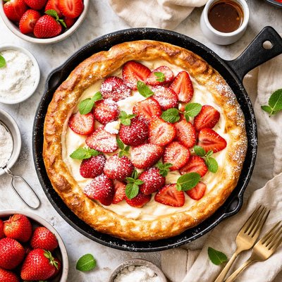 Image of Creamy Strawberry Puff Pancake