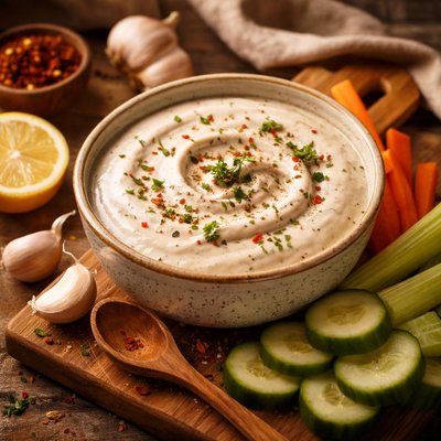 Image of Creamy Sweet Garlicky Dressing Dip Dairy Free