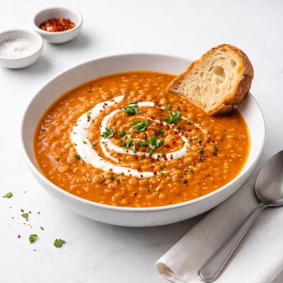 Image of Creamy Tomato and Lentil Slow Cooker Soup