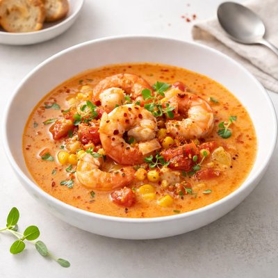 Image of Creamy Tomato and Shrimp Chowder