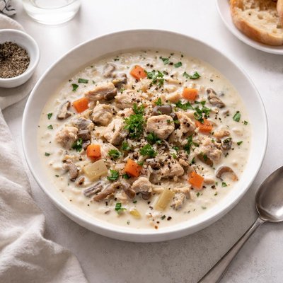 Image of Creamy Turkey or Chicken Wild Rice Soup