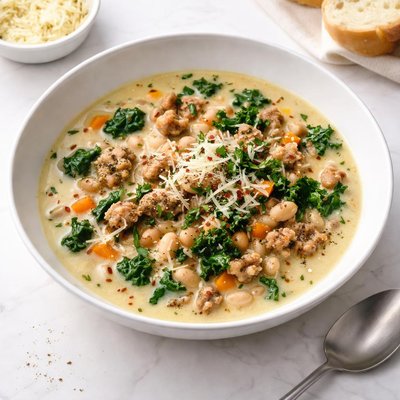 Image of Creamy White Bean Italian Sausage Soup