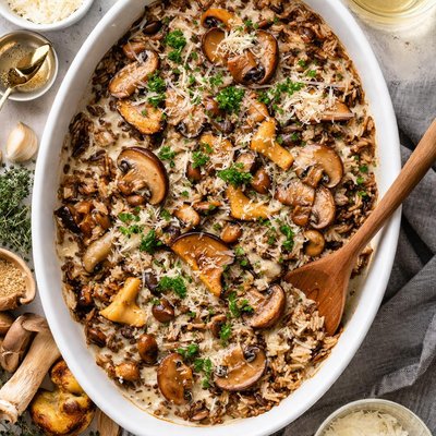 Image of Creamy Wild Mushroom and Wild Rice Casserole