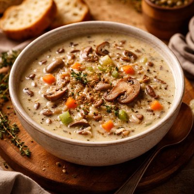 Image of Creamy Wild Rice and Mushroom Soup