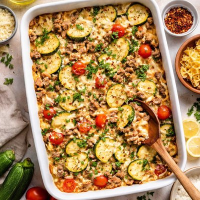 Image of Creamy Zucchini and Ground Beef Casserole