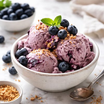 Image of Creme Glacee Aux Myrtilles Frozen Blueberry Cream