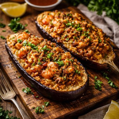 Image of Creole Stuffed Eggplant Aubergine