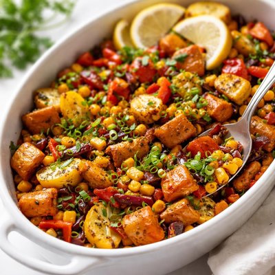 Image of Creole Sweet Potatoes Corn and Squash Bake