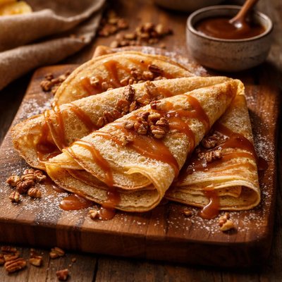 Image of Crepes con Salsa de Caramelo