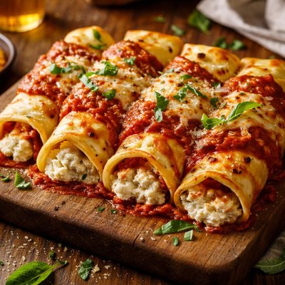 Image of Crespelle with Ricotta and Marinara Crepes