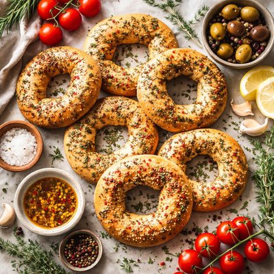 Image of Cretan Bread Rings with Herbs or Spices