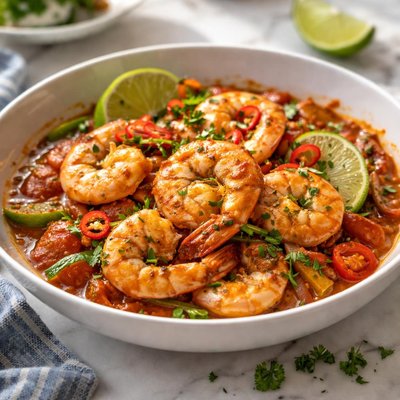 Image of Crevettes Saute St Lucia French Creole Style Sauteed Prawns